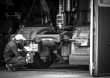 Mechanic working on truck